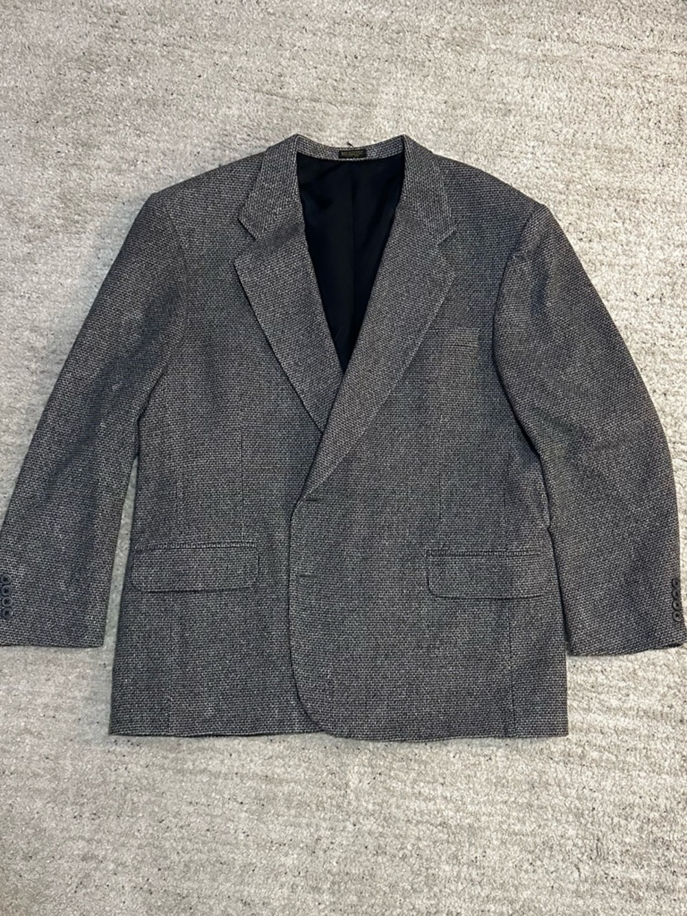 Men's Gray Herringbone Sport Coat Blazer - Tailored Classic